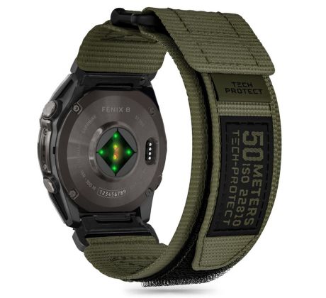 REMIENOK TECH-PROTECT SCOUT PRO GARMIN FENIX 5X / 5X Plus / 6X / 6X PRO / 7X / 8 (51 mm) MILITARY GREEN