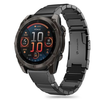 REMIENOK TECH-PROTECT STEELBAND GARMIN FENIX 5X / 5X Plus / 6X / 6X PRO / 7X / 8 (51 mm) BLACK