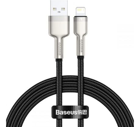 BASEUS cable USB A to Lightning 2,4A Cafule Metal 1 m cierny