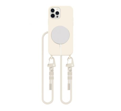 KRYT SO ŠNÚRKOU/POPRUH NA TELO TECH-PROTECT MAGNECKLACE MAGSAFE iPhone 12 / 12 Pro COSMIC LATTE