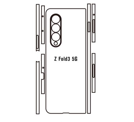 Hydrogel - zadná ochranná fólia - Samsung Galaxy Z Fold 3 5G  - typ výrezu 2