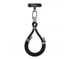 POPRUH NA RUKU/ŠNÚRKA NA TELEFON TECH-PROTECT C4S ROPE WRIST STRAP BLACK/SILVER