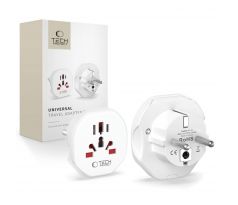 UNIVERZALNY CESTOVNÝ ADAPTÉR TECH-PROTECT UNIVERSAL TRAVEL ADAPTER FROM EU WHITE