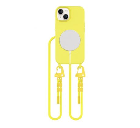 KRYT SO ŠNÚRKOU/POPRUH NA TELO TECH-PROTECT MAGNECKLACE MAGSAFE iPhone 15 CANARY YELLOW