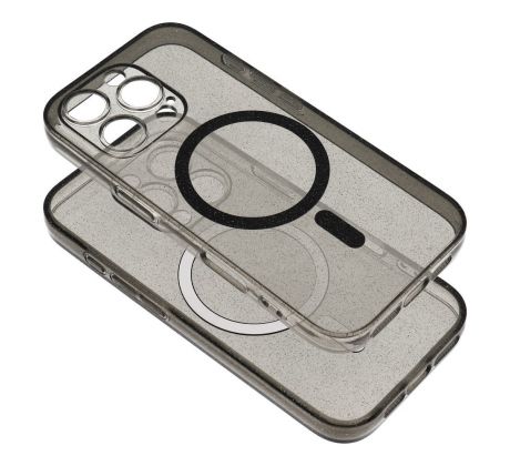 CLEAR MAG COVER  with camera protection s MagSafe  iPhone 15 Pro cierny glitter